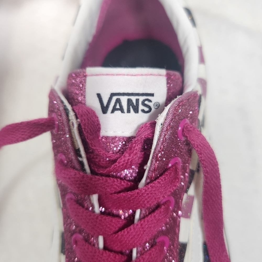 Vans Kids Sneakers - Pink and Black Checkered Size 4.5 - Picture 9 of 10